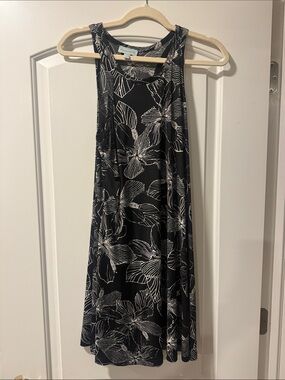 Veronica M Black and White Floral Midi Dress